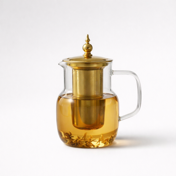 Tetera de vidrio con filtro de acero 1lt transparente