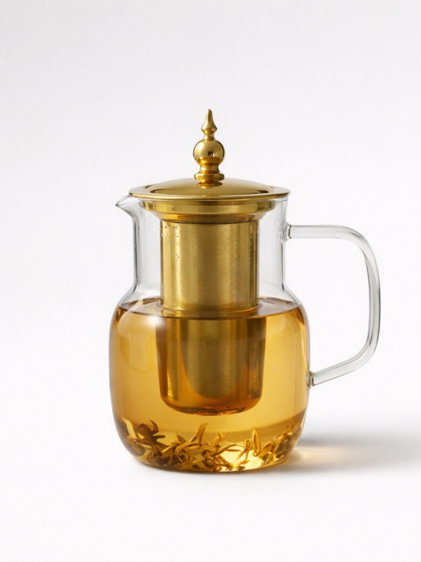 Tetera de vidrio con filtro de acero 1lt transparente