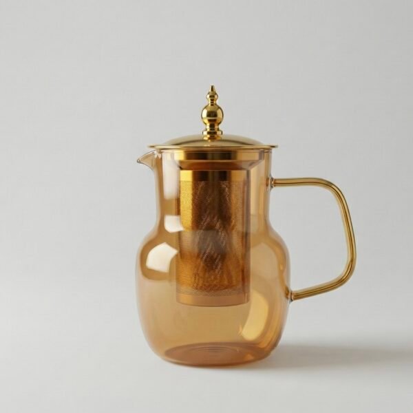 Tetera de vidrio con filtro de acero 1lt transparente