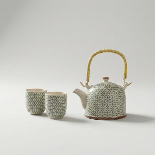 Tetera porcelana con infusor + 6 tazas