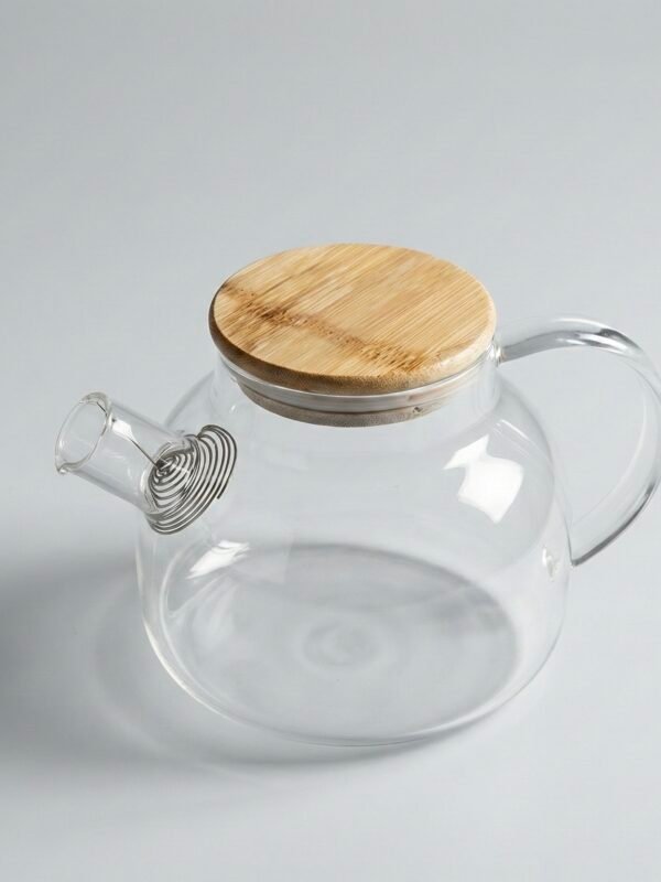 Tetera de vidrio Tapa de Bambú