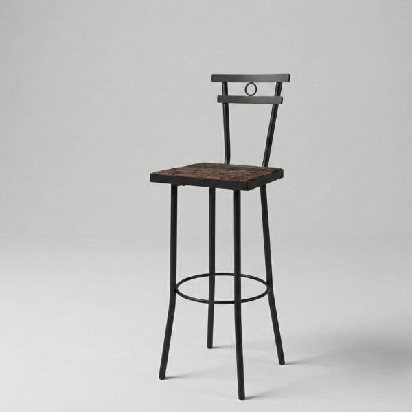 Butaca-Silla Alta de hierro y madera artesanal