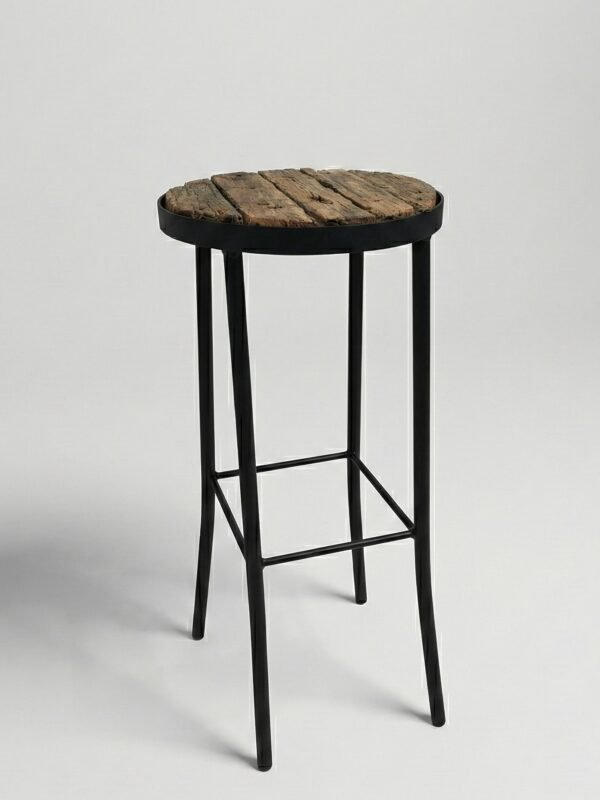 Taburete-Banco pique hierro y madera