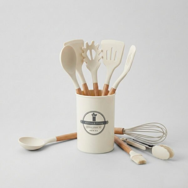 Set De Menage De Silicona Y Madera 12pcs.