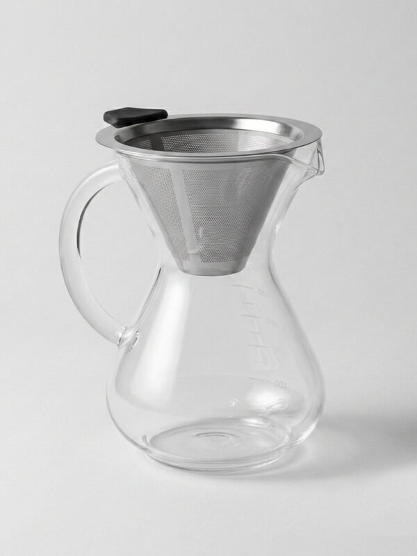 Cafetera De Vidrio Con Filtro Permanente Acero Inox 400ml