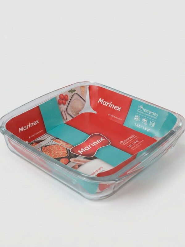 Asadera Cuadrada 1.8lt Marinex Vidrio Templado