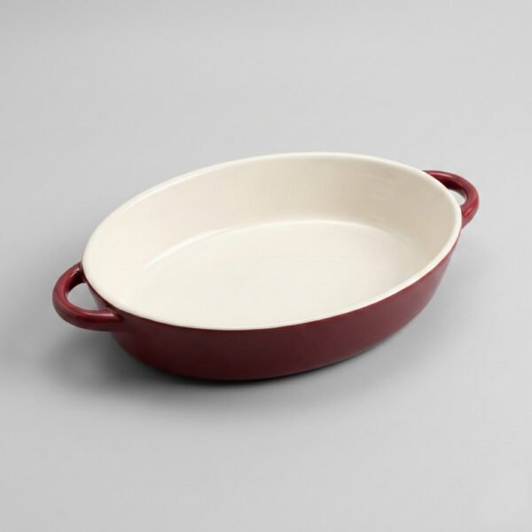 Fuente Oval Cerámica Bordó