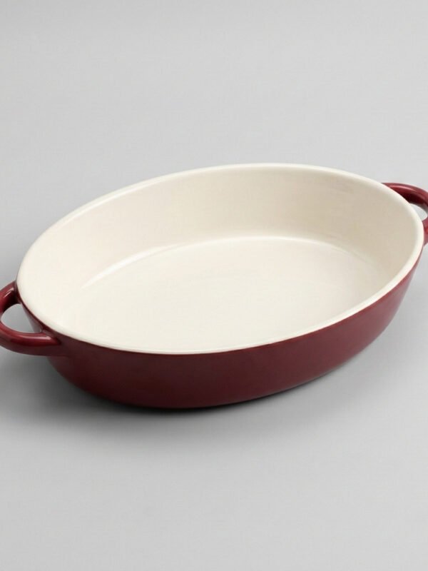 Fuente Oval Cerámica Bordó