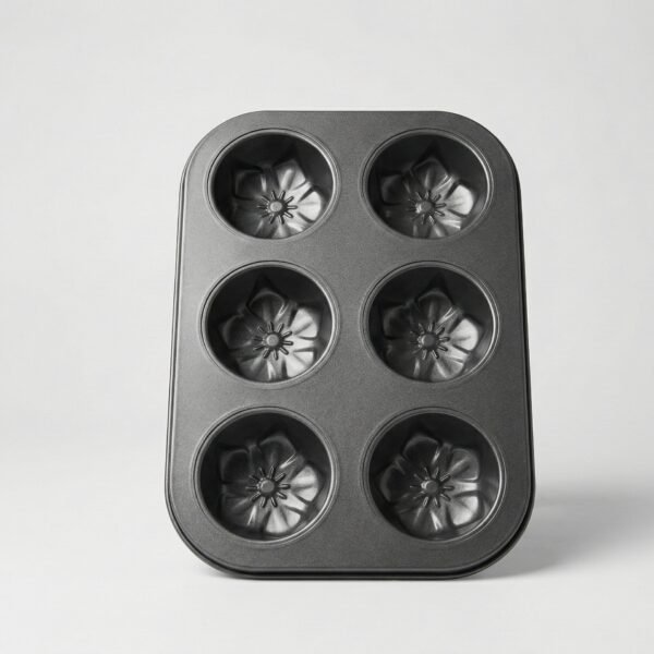 Molde muffins x6 antihaderente diseño de Flor
