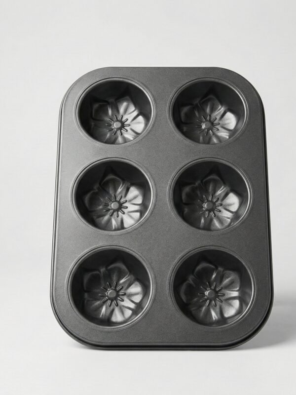 Molde muffins x6 antihaderente diseño de Flor