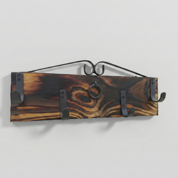 Perchero de Pared Madera y Hierro