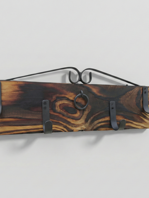 Perchero de Pared Madera y Hierro