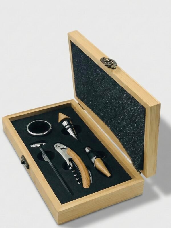 Set de vino con estuche madera
