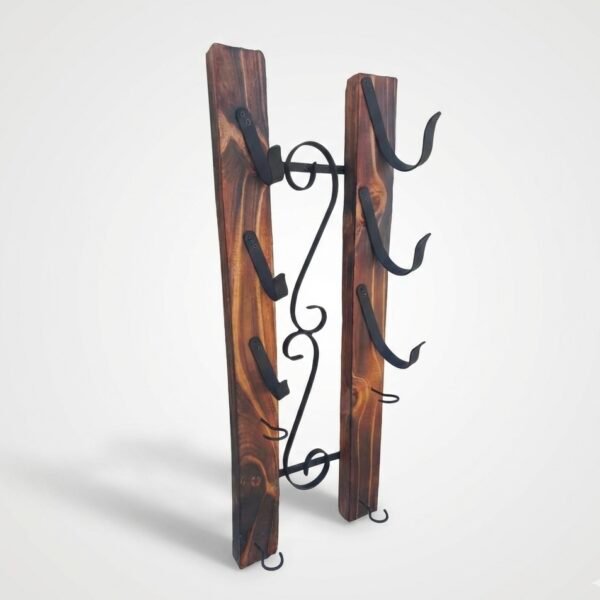 Botellero y copero de madera e hierro