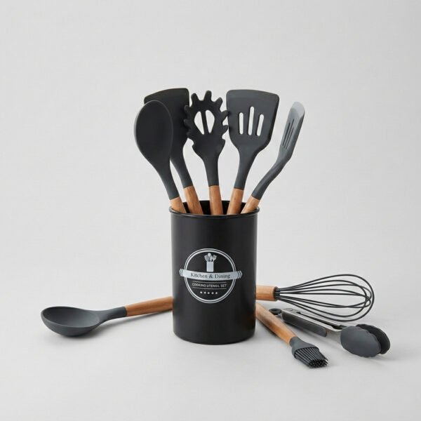 Set De Menage De Silicona Y Madera 12pcs.