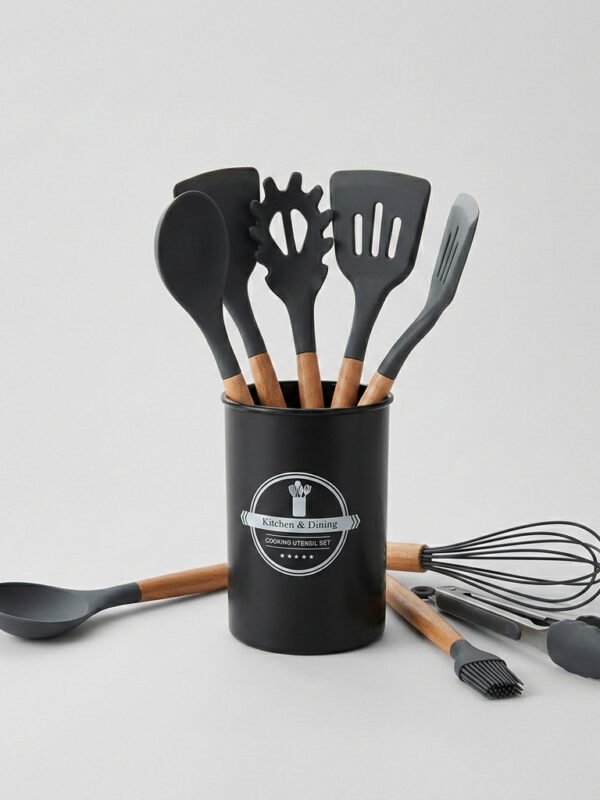 Set De Menage De Silicona Y Madera 12pcs.